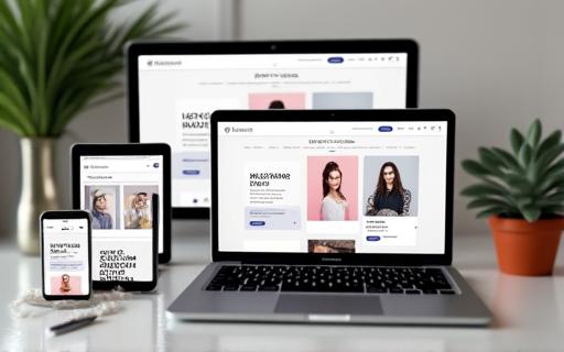Moderner Online-Shop auf verschiedenen Geräten