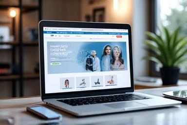Stylischer Online-Shop auf einem Laptop-Bildschirm